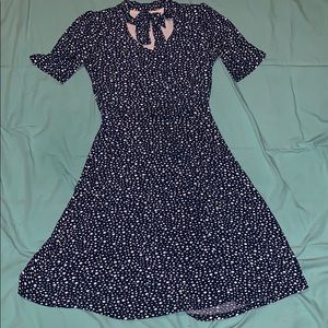 Solgee Navy and white polka dot dress